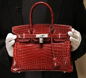 Hermes Red Crocodile Birkin Purse Bag